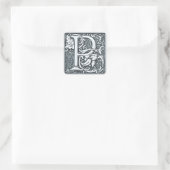bloeiend zilvermonogram vierkante sticker (Tas)