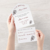 Bloeiende 50ste verjaardag - all in one uitnodiging (Afscheurbaar)