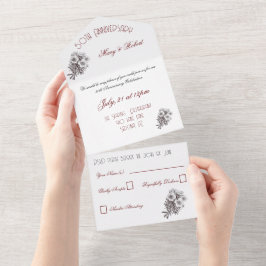 Bloeiende 50ste verjaardag - all in one uitnodiging