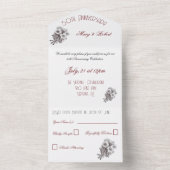 Bloeiende 50ste verjaardag - all in one uitnodiging (Binnen)