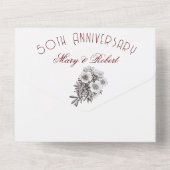 Bloeiende 50ste verjaardag - all in one uitnodiging (Achterkant)
