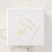 Bloeiende 50ste verjaardag - gepersonaliseerd bedankjes labels (Met doos)