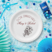 Bloeiende 50ste verjaardag - gepersonaliseerd papieren bordje (Feest)