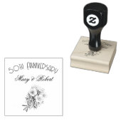 Bloeiende 50ste verjaardag - gepersonaliseerd rubberstempel (Gestempeld)