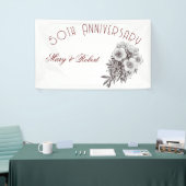 Bloeiende 50ste verjaardag - gepersonaliseerd spandoek (Beurs)