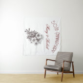 Bloeiende 50ste verjaardag - gepersonaliseerd wandkleed (In Situ (horizontaal))