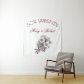 Bloeiende 50ste verjaardag - gepersonaliseerd wandkleed (In situ)