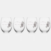 Bloeiende 50ste verjaardag - gepersonaliseerd wijnglas zonder voet (Voorkant)