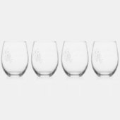 Bloeiende 50ste verjaardag - gepersonaliseerd wijnglas zonder voet (Achterkant)