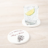 Bloeiende 50ste verjaardag - gepersonaliseerd zandsteen onderzetter (Zijkant)