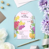 Bloeiende 50ste verjaardag transparante chic acryl uitnodigingen (Insitu (Huwelijk))