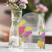 Bloeiende 50ste verjaardag transparante chic acryl uitnodigingen