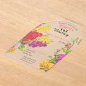 Bloeiende 50ste verjaardag transparante chic acryl uitnodigingen (Laagn)