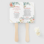 Bloeiende Abrikoos Floral Geometrisch Lijst Bruilo Handwaaier (Voorkant en achterkant)