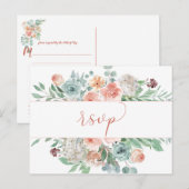 Bloeiende Abrikoos Waterverf Bloemen RSVP Briefkaart (Voorkant / Achterkant)