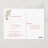 Bloeiende Abrikoos Waterverf Bloemen RSVP Briefkaart (Achterkant)