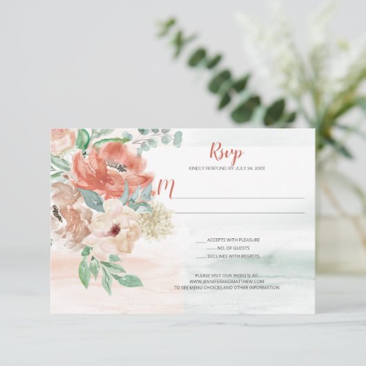 Bloeiende Abrikozen Waterverf Bloem RSvp (Staand voorkant)