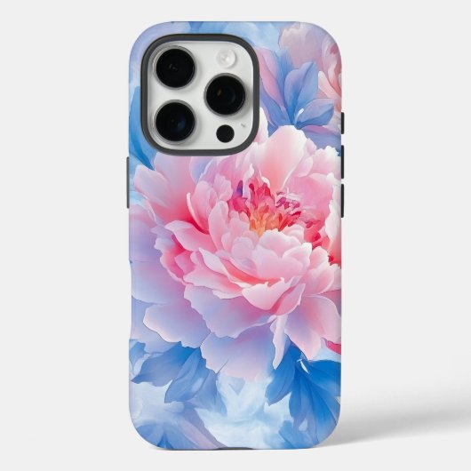 Bloeiende Abstracte Waterverf pioenroos Case-Mate iPhone Case (Achterkant)
