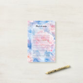 Bloeiende Abstracte Waterverf pioenroos Post-it® Notes (Op bureau)