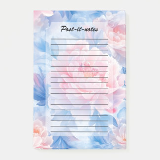 Bloeiende Abstracte Waterverf pioenroos Post-it® Notes