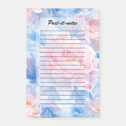 Bloeiende Abstracte Waterverf pioenroos Post-it® Notes (Voorkant)