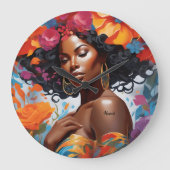 Bloeiende Afro-Amerikaanse zwarte vrouw Grote Klok (Voorkant)