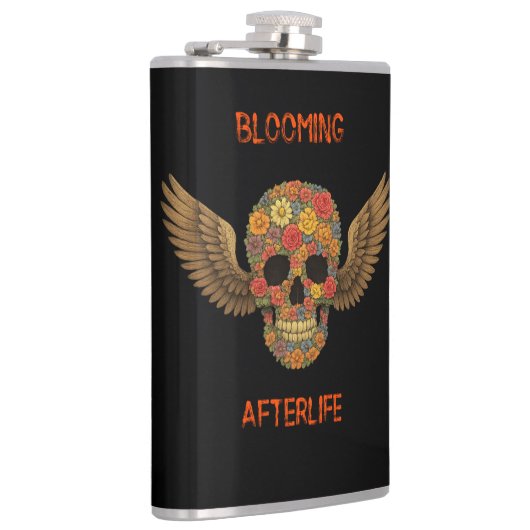 Bloeiende Afterlife Vinyl Wrapped Kolf Heupfles (Rechts)