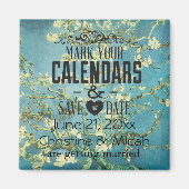 Bloeiende amandel Save the Date Magneet (Voorkant)