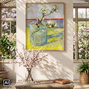 Bloeiende amandel tak door Vincent van Gogh Poster