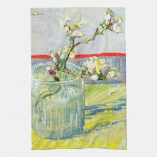 Bloeiende amandel tak door Vincent van Gogh Theedoek