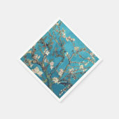 Bloeiende amandelboom takken bruiloft servet (Hoek)