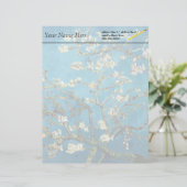 Bloeiende amandelboom, Van Gogh. Persoonlijk Briefhoofd (Staand voorkant)