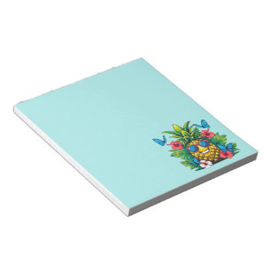 Bloeiende ananasvlinder Hibiscus Notitieblok