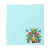 Bloeiende ananasvlinder Hibiscus Notitieblok (Voorkant)