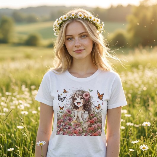 Bloeiende Anime Bloem T-shirt