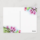Bloeiende appelbloesems briefkaart (Achterkant)