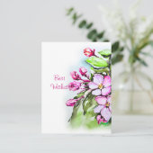 Bloeiende appelbloesems briefkaart (Staand voorkant)