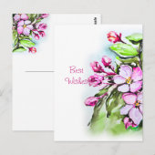 Bloeiende appelbloesems briefkaart (Voorkant / Achterkant)