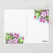 Bloeiende appelbloesems briefkaart (Achterkant)