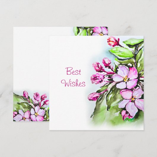 Bloeiende appelbloesems kaart (Voorkant / Achterkant)