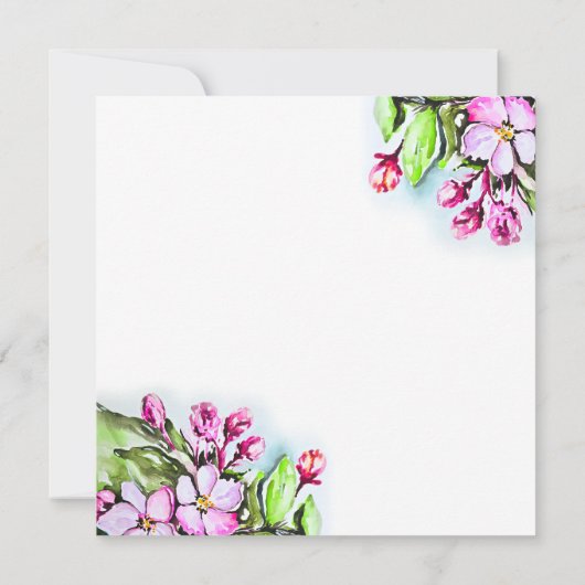 Bloeiende appelbloesems kaart (Achterkant)
