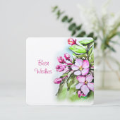 Bloeiende appelbloesems kaart (Staand voorkant)