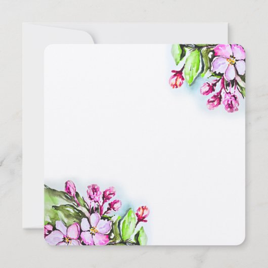 Bloeiende appelbloesems kaart (Achterkant)