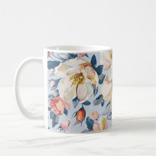 Bloeiende appelboom, elegantie patroon. koffiemok