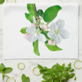 Bloeiende appelboomtak theedoek (Gevouwen)