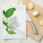 Bloeiende appelboomtak theedoek (Quarter Fold)