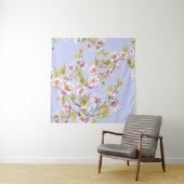 Bloeiende appelkers aquarelpatroon wandkleed (In Situ (horizontaal))
