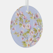 Bloeiende Apple Cherry Waterverf Pattern Glas Ornament (Voorkant Rechts)