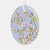 Bloeiende Apple Cherry Waterverf Pattern Glas Ornament (Voorkant links)