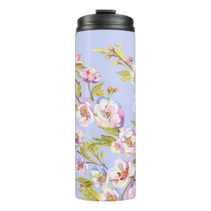 Bloeiende Apple Cherry Waterverf Pattern Thermosbeker